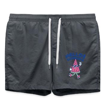 Hello Summer - Watermelon - Swim Trunks - anthracite - Front - AI Model Male 185 light (185cm)