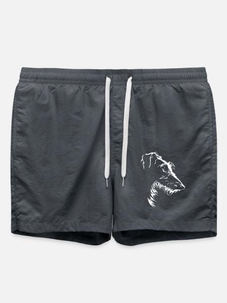 Deerhound Silhouette Hunde Hund Wilsigns - Badeshorts - Anthrazit