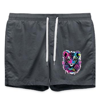 Rebel Beauty – Baby Tiger 🐯 - Swim Trunks - anthracite - Front - AI Model Male 185 light (185cm)