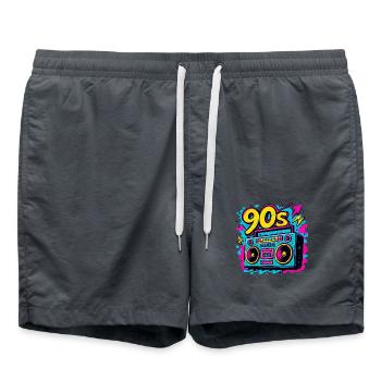 Boombox der 90er - Badeshorts - Anthrazit - Vorne - AI Model Male 185 light (185cm)