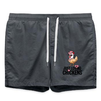 I Love My Chickens - Funny Chickens Cartoon - Swim Trunks - anthracite - Front - AI Model Male 185 light (185cm)