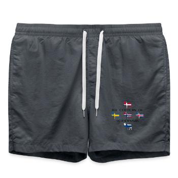 Skandinavien Flaggen Elche Farben Norwegen - Badeshorts - Anthrazit - Vorne - AI Model Male 185 light (185cm)