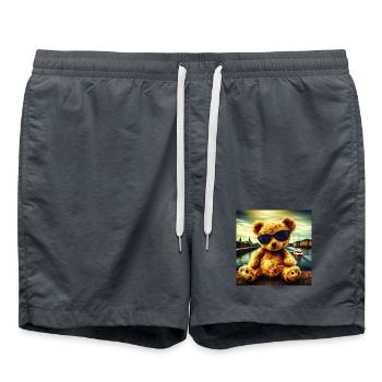 Teddy in Hamburg - Badeshorts - Anthrazit - Vorne - AI Model Male 185 light (185cm)