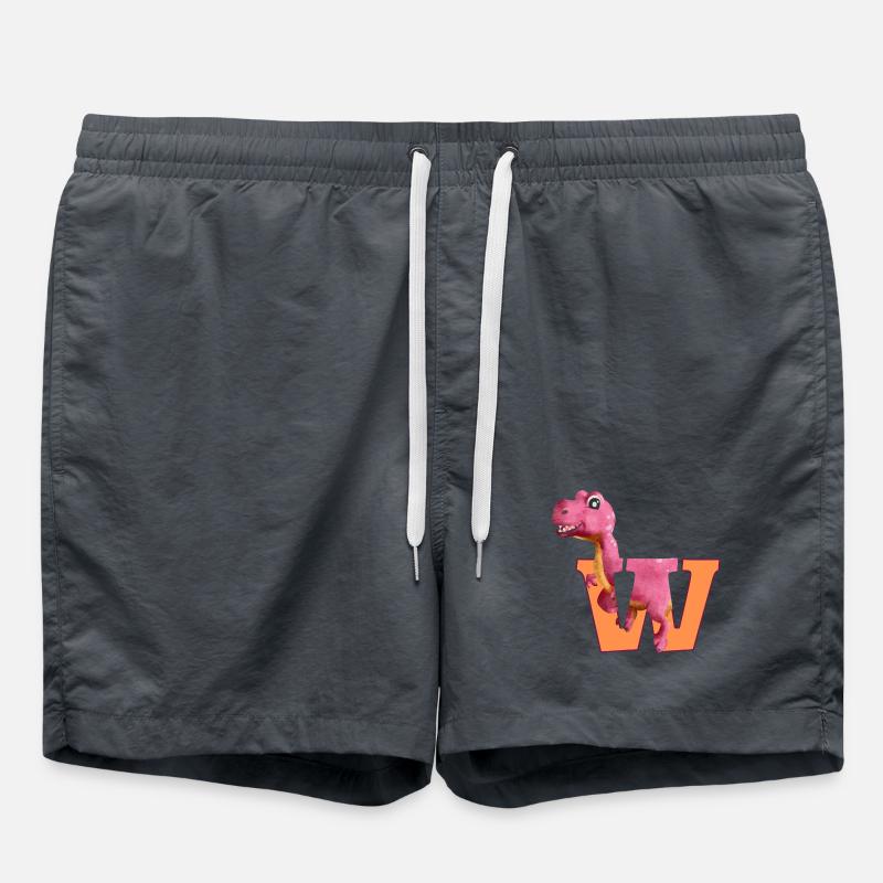 W - DINOSAUR, customizable - Swim Trunks - anthracite