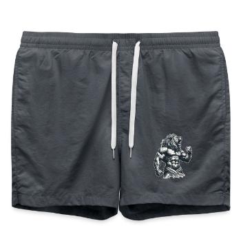 Leo Motivation Entraînement Fitness Muscles Cadeau - Short de bain - charbon - Devant - AI Model Male 185 light (185cm)