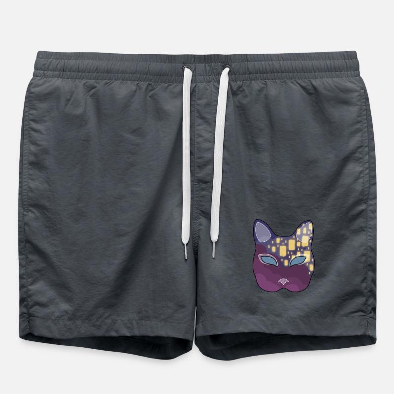 Lantern Neko Mask - Swim Trunks - anthracite