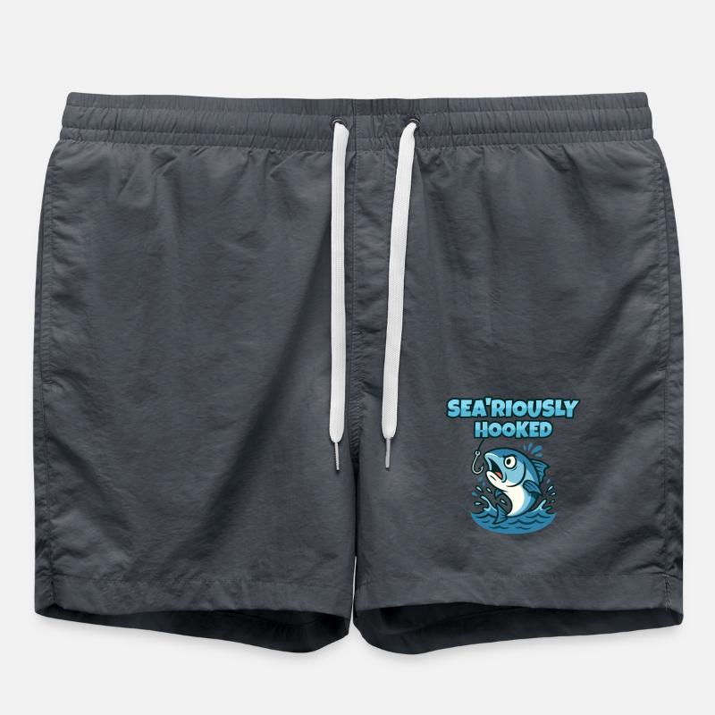 Sea'riously Hooked - Swim Trunks - anthracite