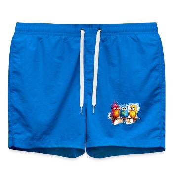 Bunte Vögel zeichnen Humor - Badeshorts - Cobalt blue - Vorne