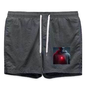 Burnout: Wenn der Akku leer hupt - Badeshorts - Anthrazit - Vorne - AI Model Male 185 light (185cm)