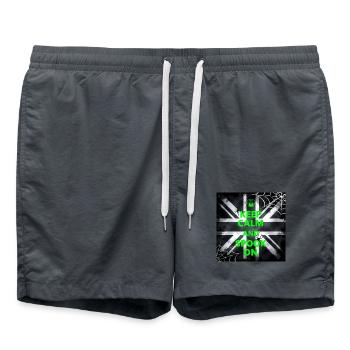 Keep Calm Spook Green - Swim Trunks - anthracite - Front - AI Model Male 185 light (185cm)