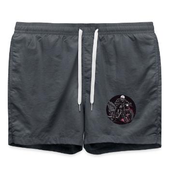 Skeleton Biker Flames Motorcycle - Swim Trunks - anthracite - Front - AI Model Male 185 light (185cm)