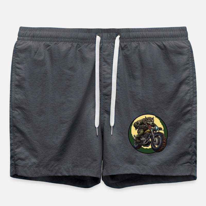 Werewolf biker under moonlight - Swim Trunks - anthracite