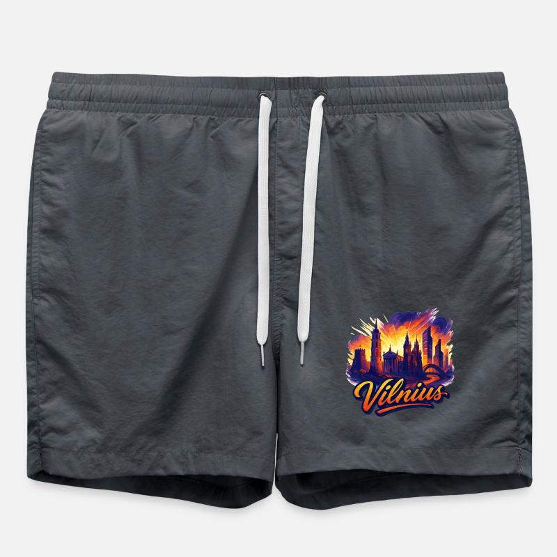 Vilnius Capitale Lituanie Baltique Cadeau - Short de bain - charbon