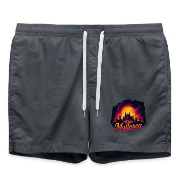 Cathédrale de Majorque Sunset Cadeau Palma - Short de bain - charbon - Devant - AI Model Male 185 light (185cm)