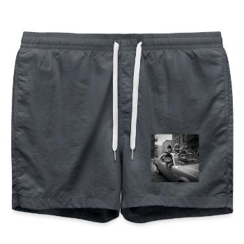 Lustiges Gangster-Katzen-T-Shirt für Männer  - Badeshorts - Anthrazit - Vorne - AI Model Male 185 light (185cm)
