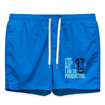 I Cry A Lot But I Am So Productive Lustig Emotion - Badeshorts - Cobalt blue - Vorne