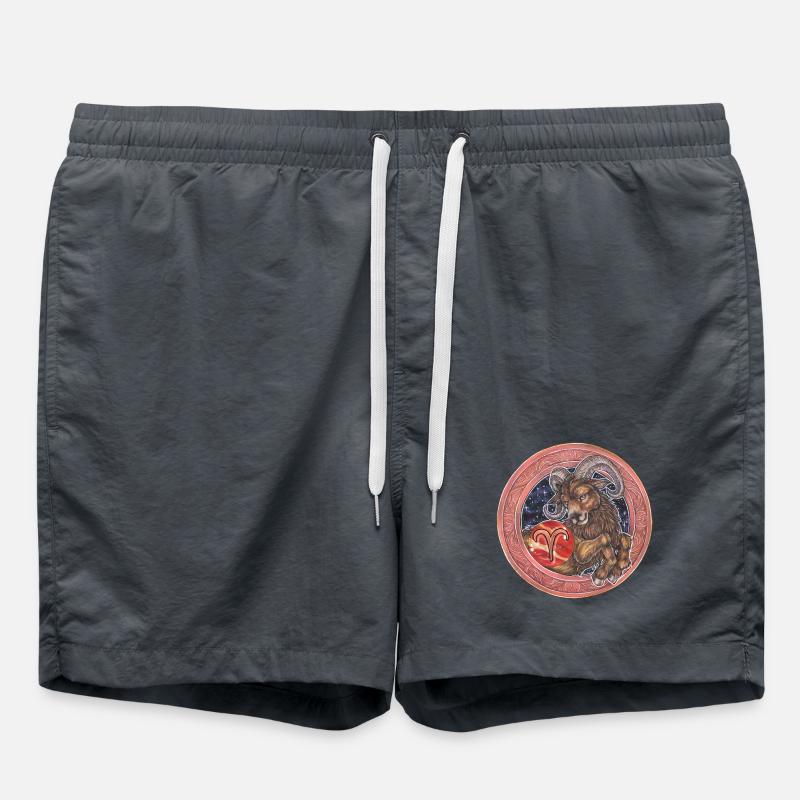 Zodiac Sign Sternzeichen Widder Aries Geschenk - Badeshorts - Anthrazit