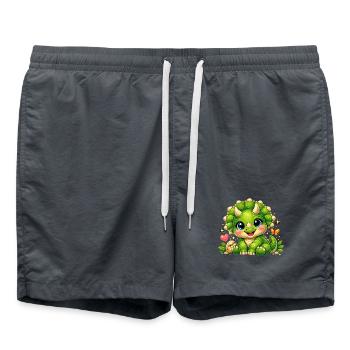 Cute Triceratops – Little Baby Dinosaur - Swim Trunks - anthracite - Front - AI Model Male 185 light (185cm)