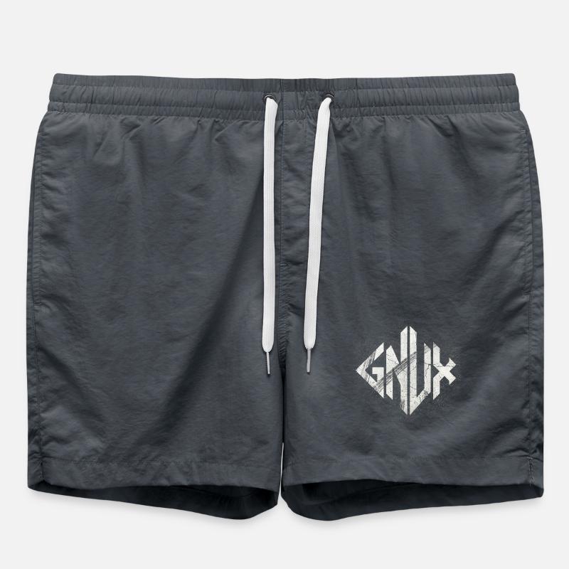 Geometric Marble Glyph - Swim Trunks - anthracite