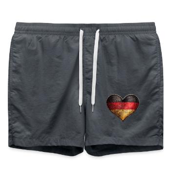 Deutschland Herz - Badeshorts - Anthrazit - Vorne - AI Model Male 185 light (185cm)