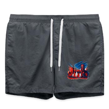 Gdańsk Danzig Design: Wappen Kunst Patriotisch - Badeshorts - Anthrazit - Vorne - AI Model Male 185 light (185cm)