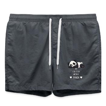 Life is Better with a Panda - Badeshorts - Anthrazit - Vorne - AI Model Male 185 light (185cm)
