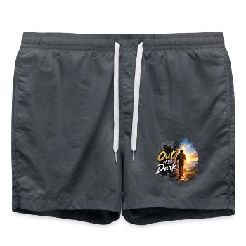 Aus dem Dunkel zum Morgenlicht - Badeshorts - Anthrazit - Vorne - AI Model Male 185 light (185cm)