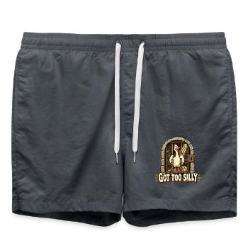 Got Too Silly Funny Goose Jail Meme - Badeshorts - Anthrazit - Vorne - AI Model Male 185 light (185cm)