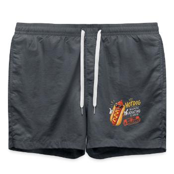 Freche Sonnenbrillen-Hotdog: Erwachsenen-Pause - Badeshorts - Anthrazit - Vorne - AI Model Male 185 light (185cm)