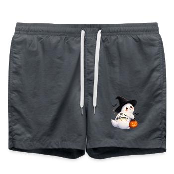 Süßes Halloween-Kaninchen mit Hexenhut - Badeshorts - Anthrazit - Vorne - AI Model Male 185 light (185cm)