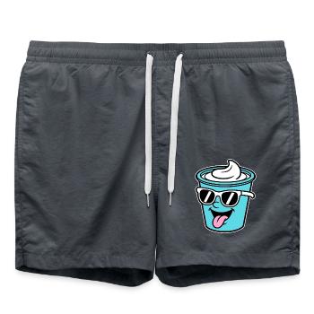 Becher Crème Frech Joghurt Rahm Sahne Eis Pudding - Badeshorts - Anthrazit - Vorne - AI Model Male 185 light (185cm)