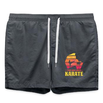 Dieses Kind liebt Karate - Badeshorts - Anthrazit - Vorne - AI Model Male 185 light (185cm)
