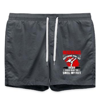 Warnung Alles, was du sagst oder tust, kann dich riechen lassen - Badeshorts - Anthrazit - Vorne - AI Model Male 185 light (185cm)