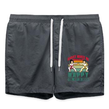 Karate macht mich glücklich, du nicht so sehr - Badeshorts - Anthrazit - Vorne - AI Model Male 185 light (185cm)