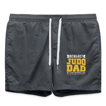 Méfiez-vous du judo Papa va crier de manière incontrôlable - Short de bain - charbon - Devant - AI Model Male 185 light (185cm)
