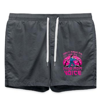 Zwinge mich nicht, meine Judo-Mom-Stimme zu benutzen - Badeshorts - Anthrazit - Vorne - AI Model Male 185 light (185cm)