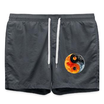 Yin Yang - Swim Trunks - anthracite - Front - AI Model Male 185 light (185cm)
