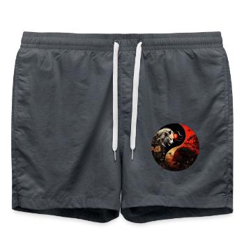 Yin Yang - Badeshorts - Anthrazit - Vorne - AI Model Male 185 light (185cm)