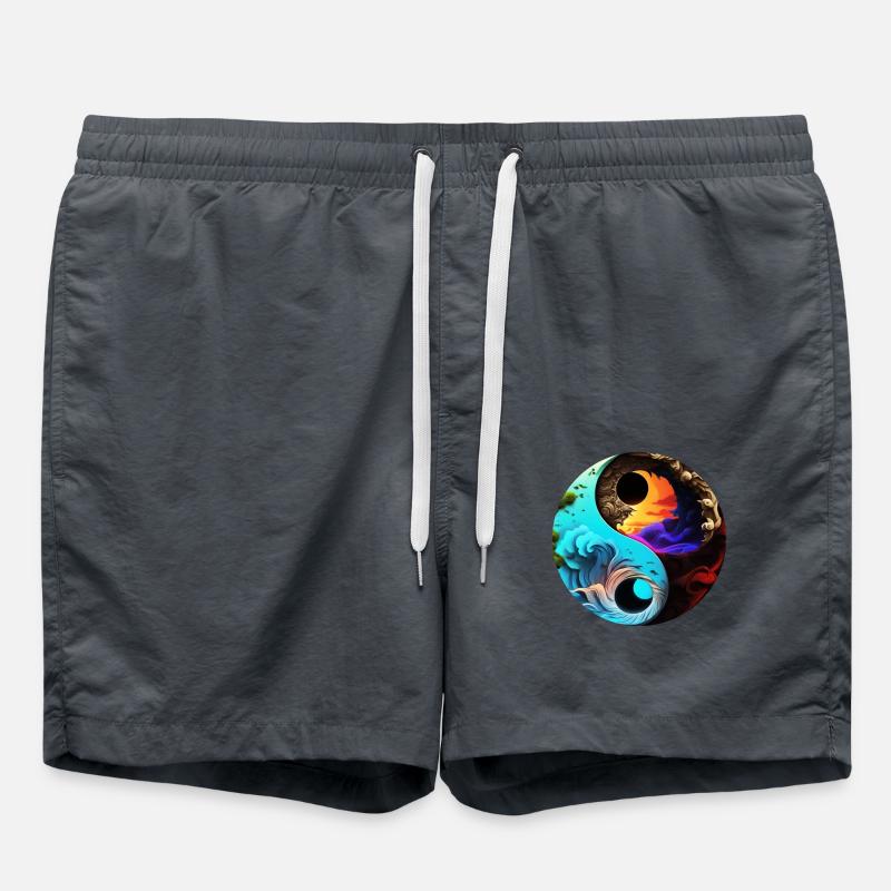 Yin Yang - Swim Trunks - anthracite