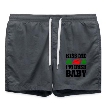 kiss me im irish baby - Short de bain - charbon - Devant - AI Model Male 185 light (185cm)