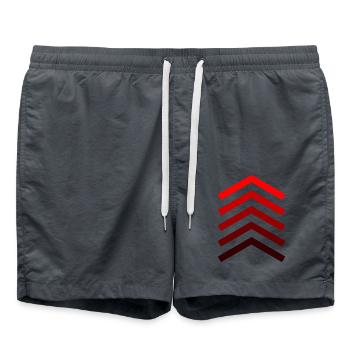 Barres rouges comme cadeau de chemise de conception de groupe de flèches - Short de bain - charbon - Devant - AI Model Male 185 light (185cm)