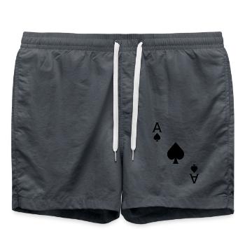 Ace of Spades - Carte à jouer au poker ou au skat - Short de bain - charbon - Devant - AI Model Male 185 light (185cm)