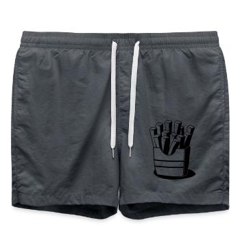 Fast-Food-Französisch frites - Short de bain - charbon - Devant - AI Model Male 185 light (185cm)