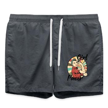 Girl Power - Swim Trunks - anthracite - Front - AI Model Male 185 light (185cm)