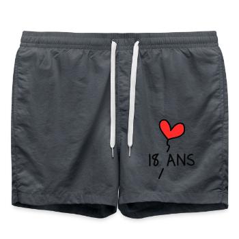 18 ANS. 18e ANNIVERSAIRE. ANNIVERSAIRE 18 ANS. 18 - Short de bain - charbon - Devant - AI Model Male 185 light (185cm)