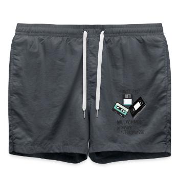 Kassetten Vhs Altersklasse alte Zeiten - Badeshorts - Anthrazit - Vorne - AI Model Male 185 light (185cm)