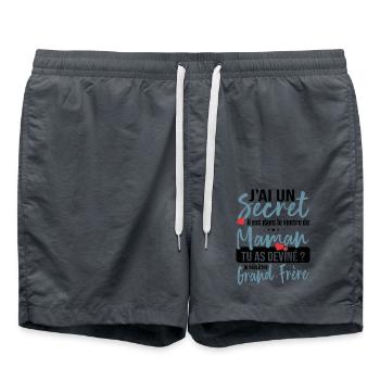 J'ai Un Secret - Devenir Grand-Frère Cadeau Humour - Short de bain - charbon - Devant - AI Model Male 185 light (185cm)