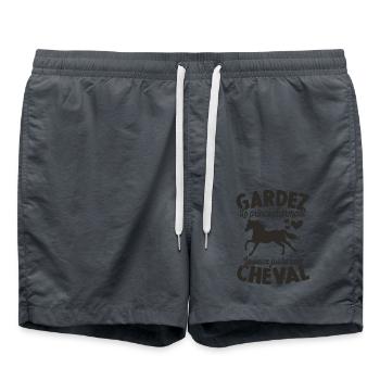 Gardez Le Prince Charmant Je Veux Juste Son Cheval - Short de bain - charbon - Devant - AI Model Male 185 light (185cm)