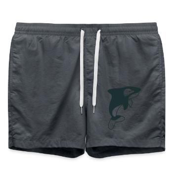 killer whale jumping - Swim Trunks - anthracite - Front - AI Model Male 185 light (185cm)