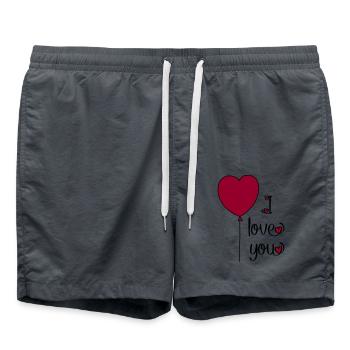 T-shirt pour les amoureux - Short de bain - charbon - Devant - AI Model Male 185 light (185cm)